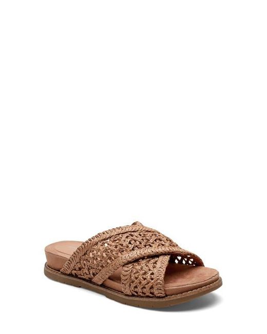 Rockport Brown Zora Woven Strap Slide Sandal