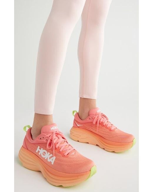 Hoka One One Pink Bondi 8 Running Shoe