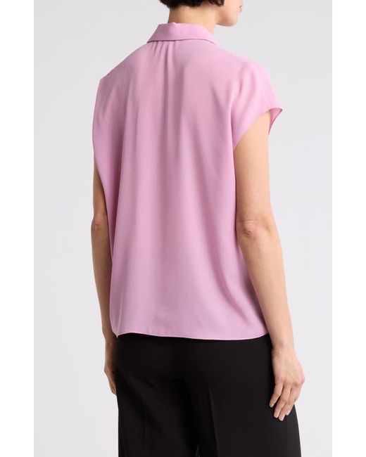 Vince Pink Cap Sleeve Button Front Top