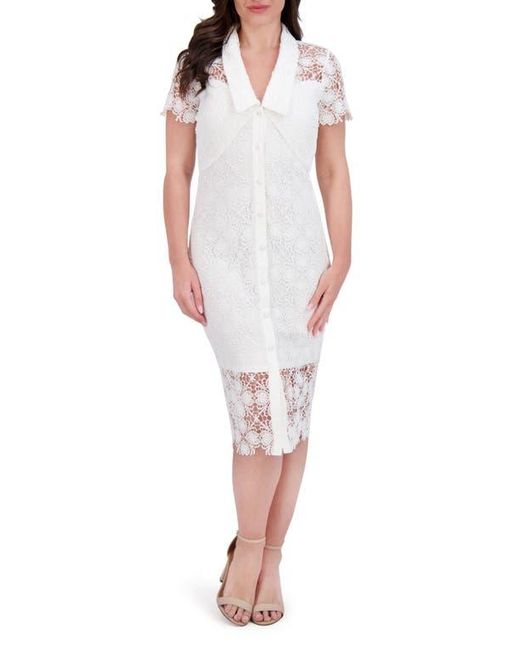 Siena Jewelry White Floral Lace Short Sleeve Dress