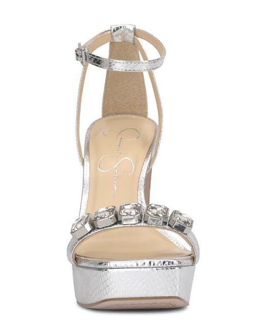 Jessica Simpson White Callirah Ankle Strap Platform Sandal