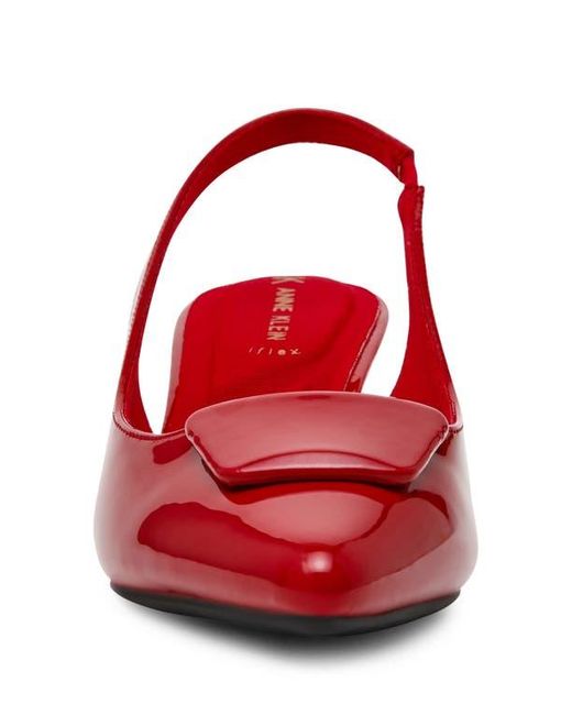 Anne Klein Red Izanda Pointed Toe Slingback Pump