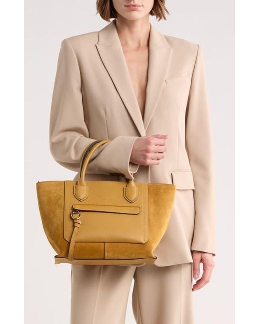 Longchamp Metallic Mailbox Medium Leather Tote