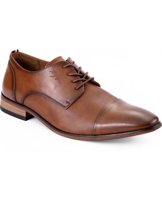 Tommy Hilfiger Brown Leather Derby Dress Shoes for men