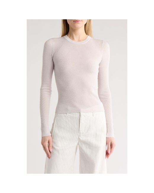 Rag & Bone White Emily Ribbed Wool Sweater