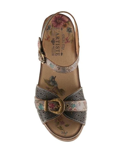 Spring Step Multicolor Upperbuck Ankle Strap Platform Sandal