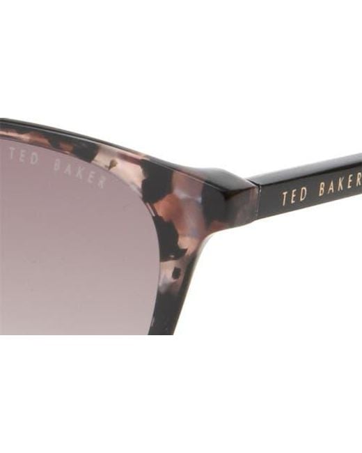 Ted Baker Black 51Mm Gradient Modified Round Sunglasses