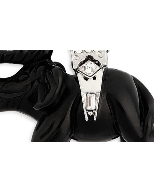 Kenneth Jay Lane Black Elephant Pendant Long Necklace
