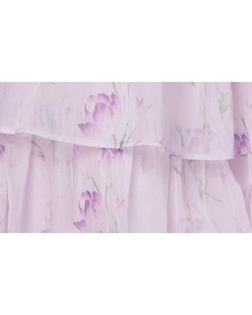 Astr Purple Tiered Tie Strap Sundress