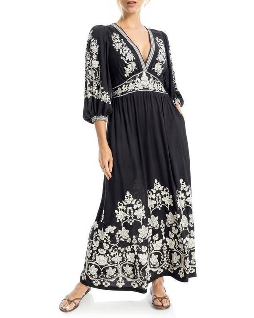 Max Studio Print Maxi Dress in Black | Lyst