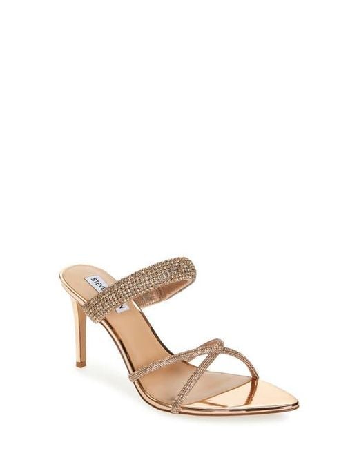 【Steve Madden】Camina クリスタル ストラップ サンダル Steve Madden Camina Crystal Strap Slide Sandal in Pink | Lyst