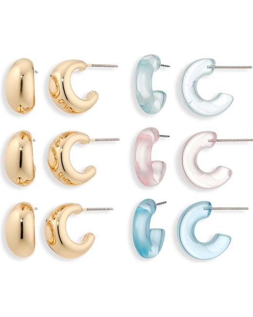 Leith White Hoop Earrings Set
