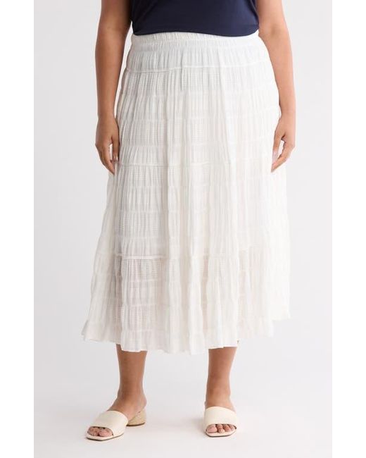 Max Studio White Textured Maxi Skirt