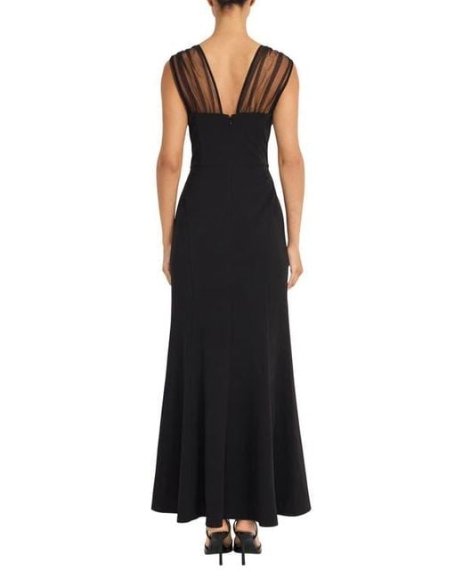 Maggy London Black Illusion Maxi Cocktail Dress