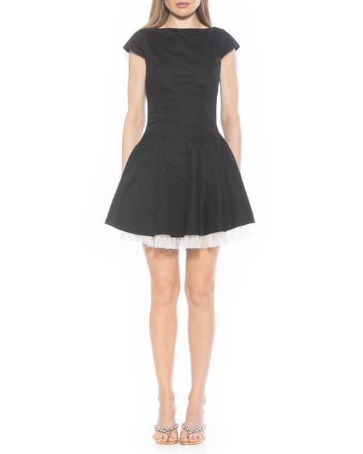 Alexia Admor Women's Black Aleena Boat Neck Minidress