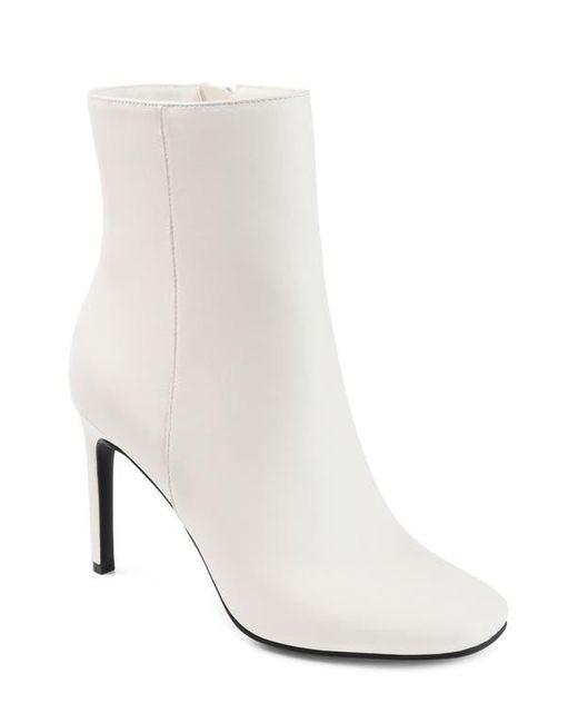 Journee Collection White Silvy Stiletto Ankle Bootie