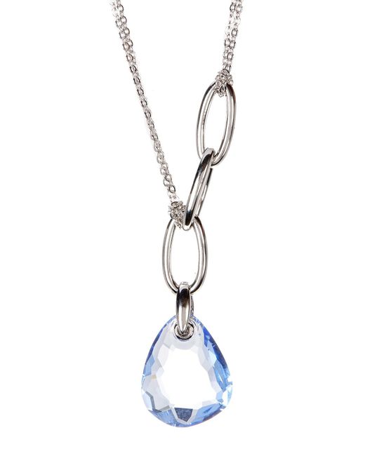 Swarovski Blue Modern Crystal Drop Necklace