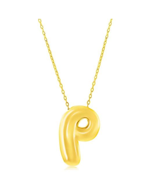 Simona Metallic Bubble Initial Pendant Necklace