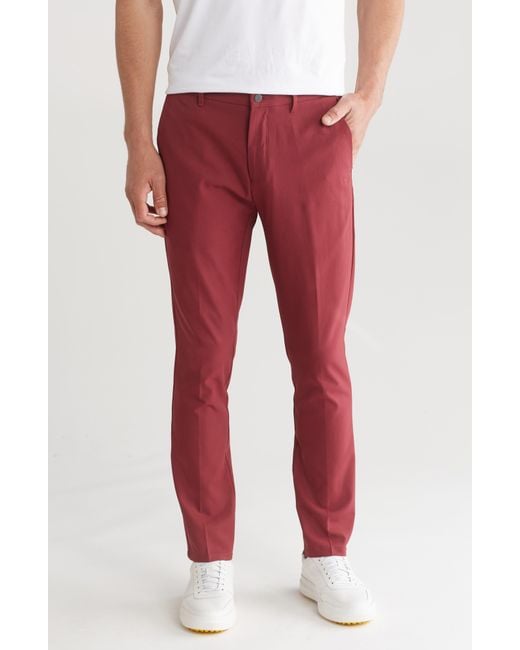 Original Penguin Red Flat Front Solid Golf Pants for men