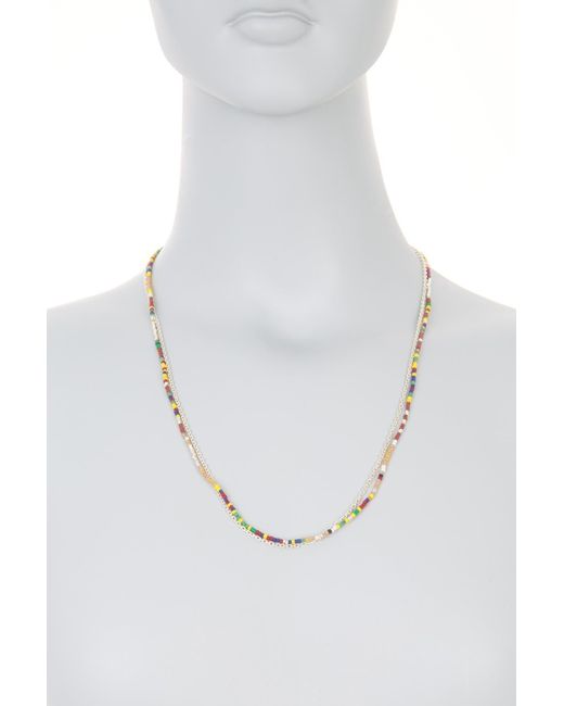 Link Up Metallic Assorted Beads And 925 Sterling Silver Necklace At Nordstrom Rack