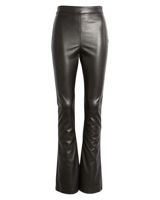 TOPSHOP Faux Leather Flare Pants In Black At Nordstrom Rack in Gray | Lyst