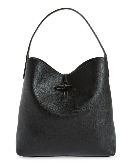 Longchamp Black Roseau Essential Hobo Bag