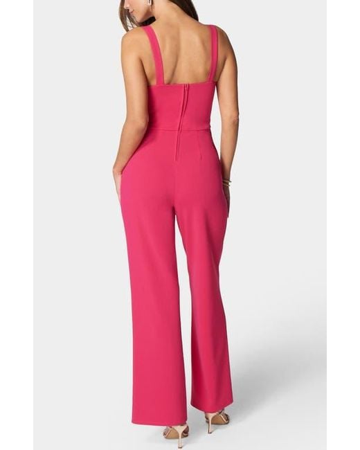 Bebe Red Wide Leg Jumpsuit