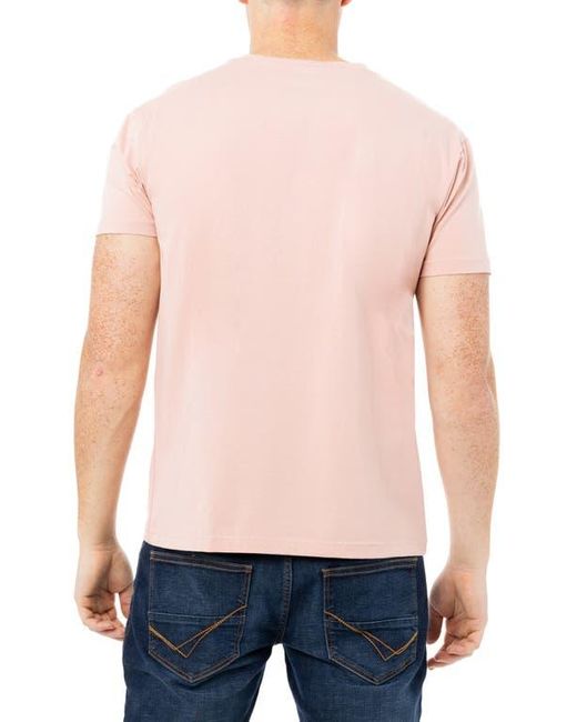 Xray Jeans Blue Split Neck Cotton Tee for men