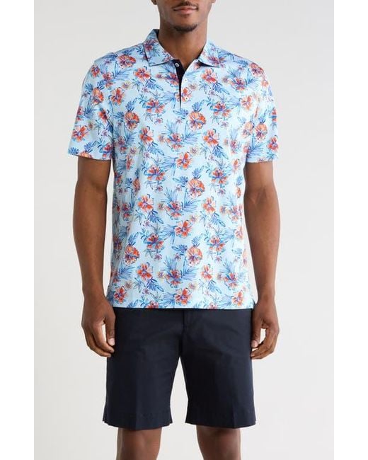 Bugatchi Blue Pima Cotton Polo for men