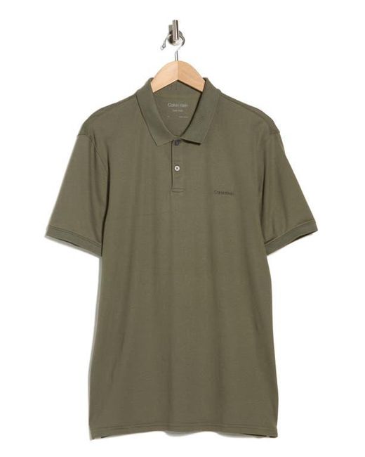 Calvin Klein Green Liquid Touch Interlock Cotton Polo for men