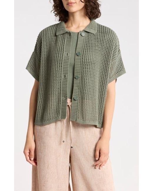 Splendid Green Cotton Mesh Polo