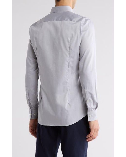 HUGO Blue Kason Slim Fit Easy Iron Cotton Dress Shirt for men