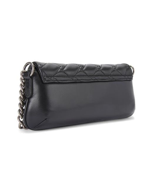 Kurt Geiger Black Small Long Kensington Quilted Leather Shoulder Bag