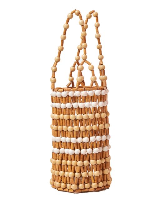 L*Space Metallic Luca Wood Bead Basket Bag