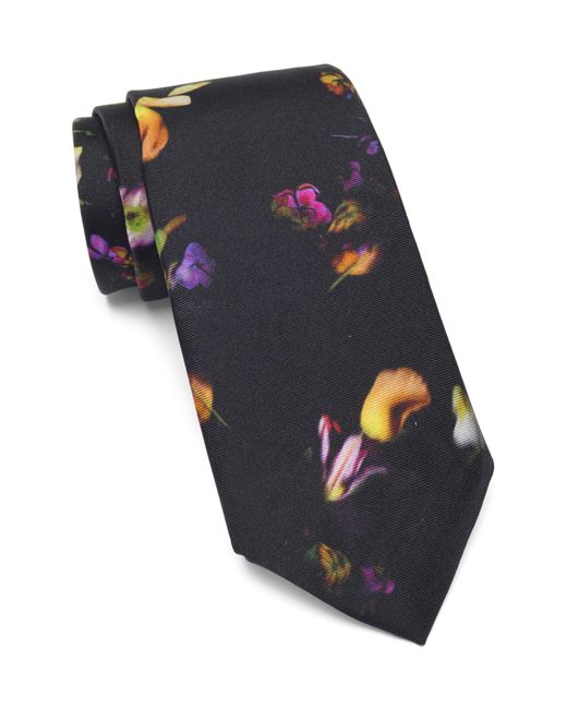 Ted Baker Blue Linus Photgraphic Floral Silk Tie for men