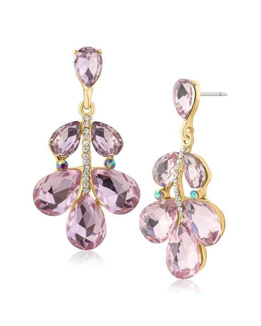 Jardin Pink Crystal Drop Statement Earrings