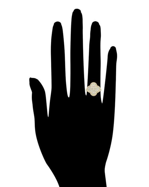 Rivka Friedman Metallic Pavé Cz Clover Ring
