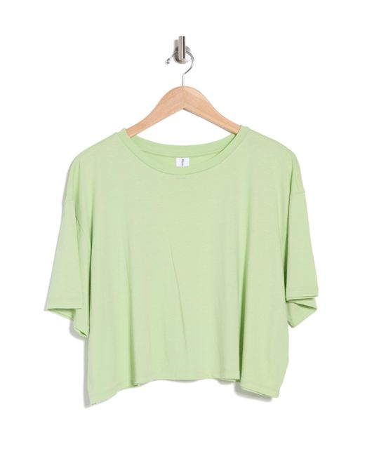 Abound Green Boxy Cotton & Modal Crop T-shirt