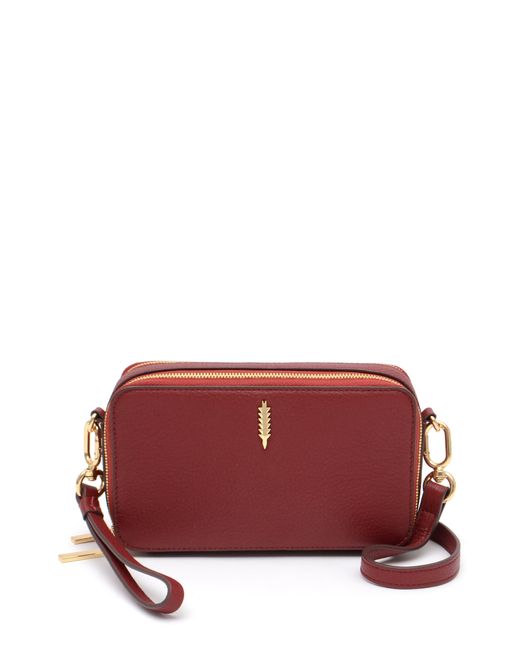 thacker Red Ronnie Pebbled Leather Crossbody Bag