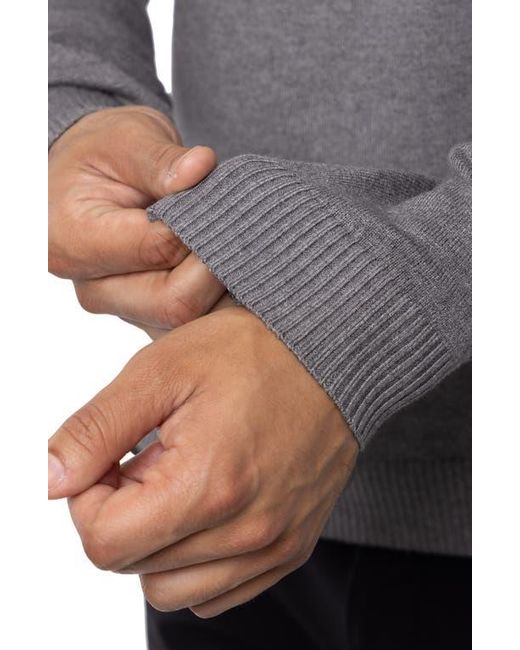 Xray Jeans Gray V-Neck Ribbed Knit Sweater for men