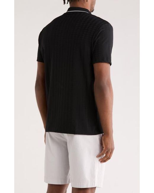 Cactus Man Black Zip Short Sleeve Polo for men