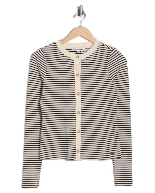 DKNY Multicolor Rib Knit Cardigan