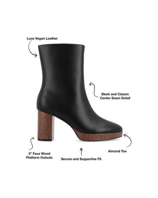 Journee Collection Black Romer Tru Comfort Platform Bootie