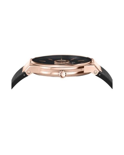 Ferragamo Black Polyurethane Strap Watch, 41Mm for men