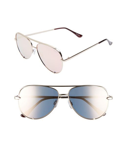 Quay High Key Mini 51mm Aviator Sunglasses In Gold/gold At Nordstrom