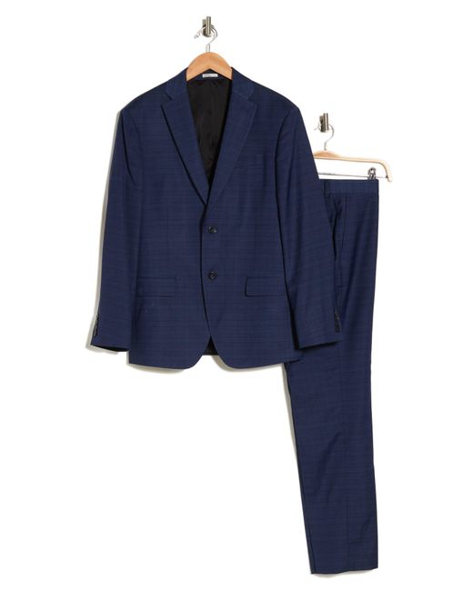 Nordstrom Blue Melaga Plaid Notched Lapel Suit for men