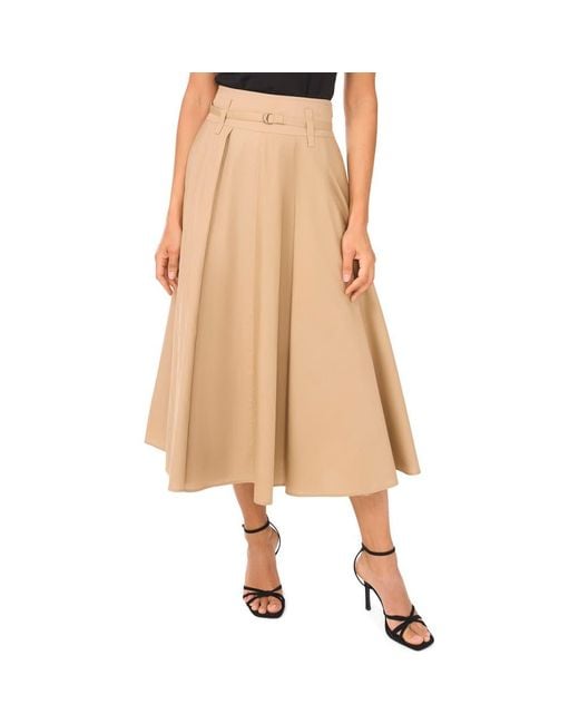 Ted Baker Natural Pleated Belt A-Line Skirt