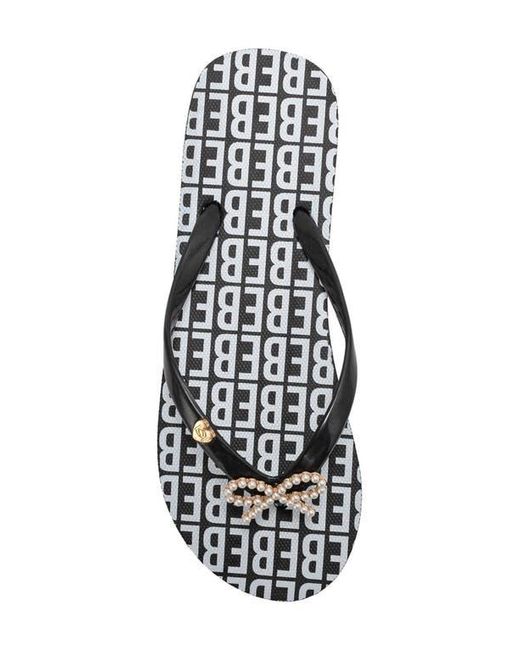 Bebe White Charm Flip Flop