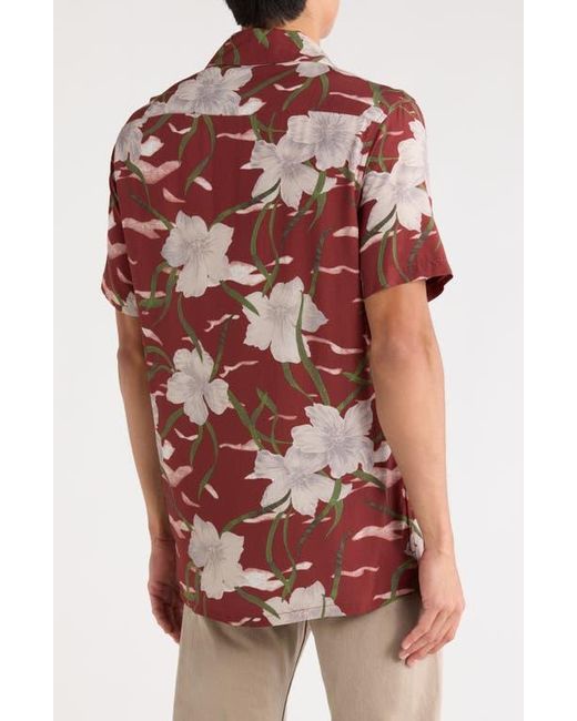 INDUSTRY REPUBLIC CLOTHING Red Floral Camp Shirt for men