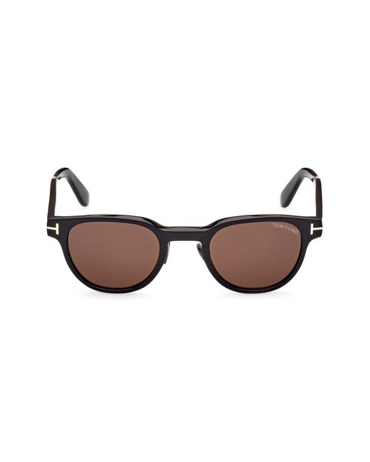 Tom Ford Brown 47mm Round Sunglasses for men